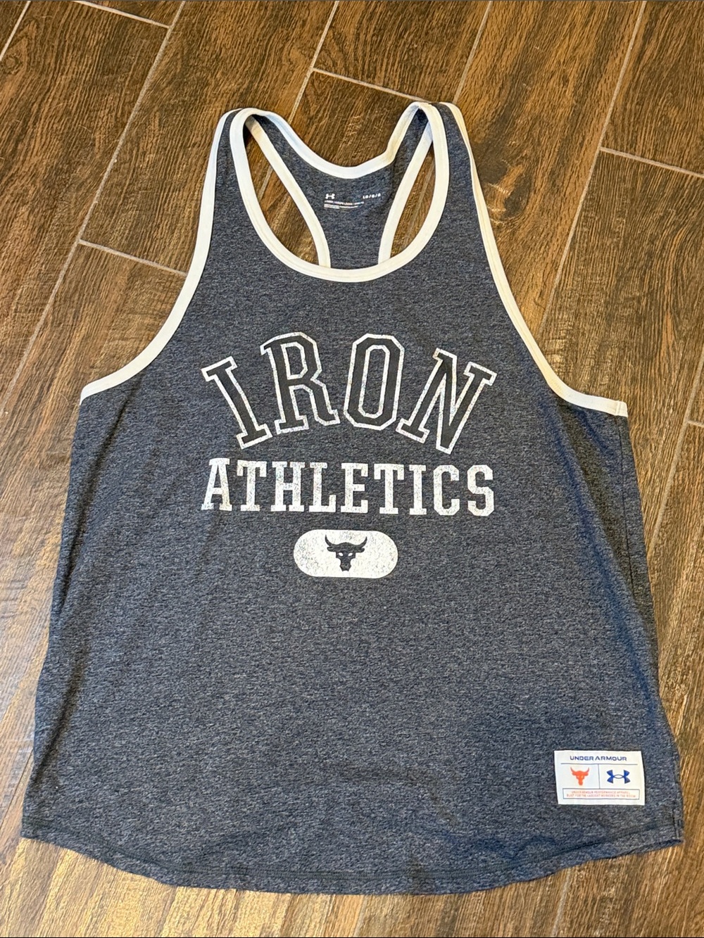 Under Armour Charcoal Racerback Tank with White Trim
